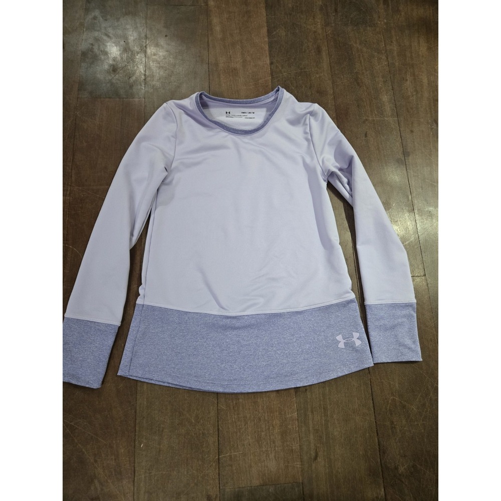 Under Armour Youth Medium ColdGear Long Sleeve Fitted Purple Top Girls Athletic
